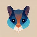 Chipmunk head illustration. Chipmunk muzzle icon. Stylized hamster head. Digital illustration. AI-generated Royalty Free Stock Photo