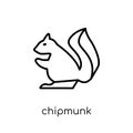 Chipmunk icon. Trendy modern flat linear vector Chipmunk icon on