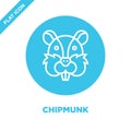 chipmunk icon vector from animal head collection. Thin line chipmunk outline icon vector illustration. Linear symbol for use on