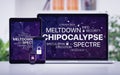 Chipocalypse concept with meltdown and spectre threat on screens of various devices Royalty Free Stock Photo