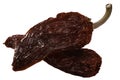 Chipotle smoke-dried jalapeno peppers, paths Royalty Free Stock Photo