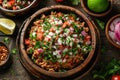 Chipotle top view, Mexico background, nachos tacos Generative AI Royalty Free Stock Photo