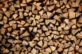 Chipped birch fire wood. Royalty Free Stock Photo