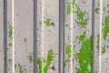 Chipped paint on ÃÂorrugated metal siding texture