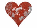 Chipped and Scratched Painted Metal Heart