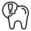 Chipped tooth injury icon outline vector. Stomatology surgery