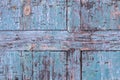 Chipped wooden teal blue plank texture background