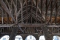 Chipping Campden, Gloucestershire, UK. Arches, ceiling and interior of Market Hall, historic arched building Royalty Free Stock Photo