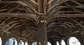 Chipping Campden, Gloucestershire, UK. Ceiling of Market Hall, historic arched building Royalty Free Stock Photo