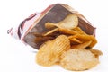 Chips from Bag Royalty Free Stock Photo