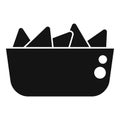 Chips bowl icon simple vector. Fast food snack