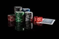 Chips, cards, dice Royalty Free Stock Photo