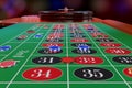 Chips on a casino roulette table. Selective focus. 3d illustration