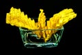 chips in glass form on a black background, isolate Royalty Free Stock Photo