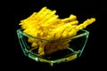 chips in glass form on a black background, isolate Royalty Free Stock Photo