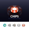Chips icon in different style Royalty Free Stock Photo