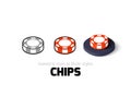 Chips icon in different style Royalty Free Stock Photo