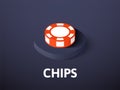 Chips isometric icon, isolated on color background Royalty Free Stock Photo