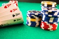 Chips poker and poker aces