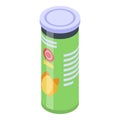 Chips potato cylinder box icon, isometric style