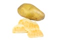 Chips potato and peeled potato Royalty Free Stock Photo