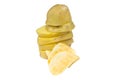 Chips potato and peeled potato Royalty Free Stock Photo