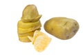 Chips potato and peeled potato Royalty Free Stock Photo