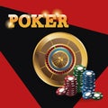 Chips and roulette for poker and casino game design Royalty Free Stock Photo