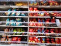 Chips on store shelves in a supermarket