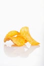 Potatoe chips on white background Royalty Free Stock Photo