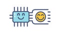 Chipset Emotional Intelligence, AI Development, Smart Technology, Human Centric AI, vector design Generative AI Royalty Free Stock Photo