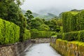 Chiran samurai preserve district in Kagoshima, Kyushu in rain. Royalty Free Stock Photo