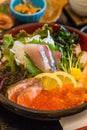 Chirashi lunch set - mix sashimi over rice