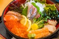 Chirashi lunch set - mix sashimi over rice