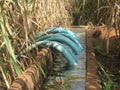 Irrigation pipes in a canal