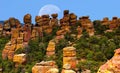 Chiricahua national monument moon Royalty Free Stock Photo