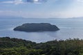 Chiringajima Island from hill top in Ibusuki, Kyushu, Japan Royalty Free Stock Photo