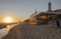 Chiringuito or beach bar at Costa de la Luz seashore, Spain