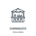 chiringuito icon vector from tipical spanish collection. Thin line chiringuito outline icon vector illustration. Linear symbol for