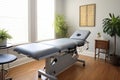 chiropractic adjustment table in a bright room Royalty Free Stock Photo