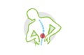 Chiropractic Body Pain Exercice Vector spine diagnostics symbol design Logo