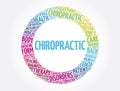 Chiropractic circle word cloud collage, concept background