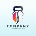 Chiropractic logo design with fitness gym icon
