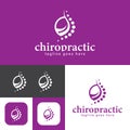 Chiropractic logo.Spine symbol.Massage, back pain and osteopathy icon.Creative Symbol.Vector illustration Royalty Free Stock Photo