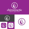 Chiropractic logo.Spine symbol.Round Shape.Massage, back pain and osteopathy icon.Creative Symbol.Vector illustration