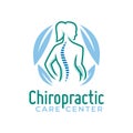 Chiropractic logo vector, spine health care medical symbol or icon, physiotherapy template Royalty Free Stock Photo
