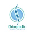 Chiropractic logo vector, spine health care medical symbol or icon, physiotherapy template