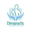 Chiropractic logo vector, spine health care medical symbol or icon, physiotherapy template Royalty Free Stock Photo