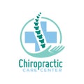 Chiropractic logo vector, spine health care medical symbol or icon, physiotherapy template Royalty Free Stock Photo