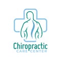 Chiropractic logo vector, spine health care medical symbol or icon, physiotherapy template Royalty Free Stock Photo